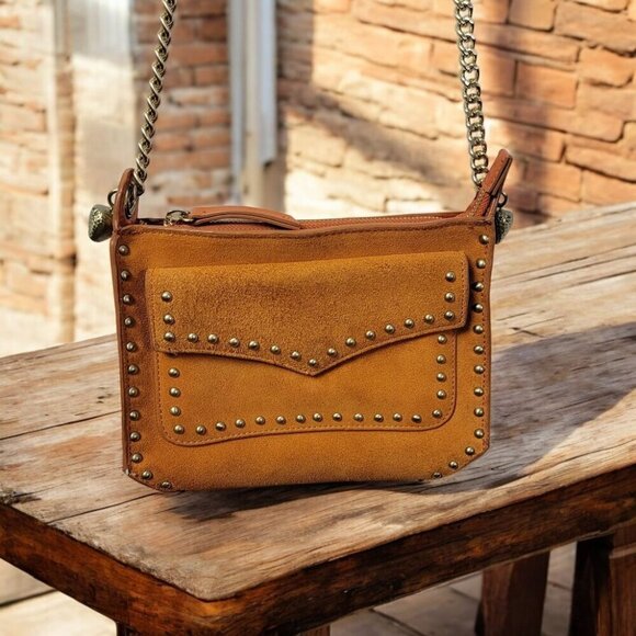 Zara Woman Suede Crossbody Purse - Fun and Colorful Take on Moto Style - Picture 1 of 15